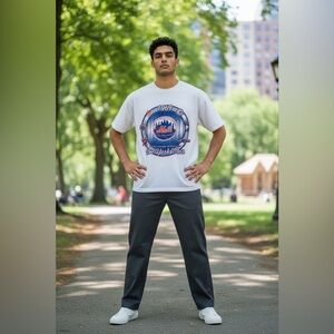 Vintage Baseball New York Mets World Series White T-Shirt